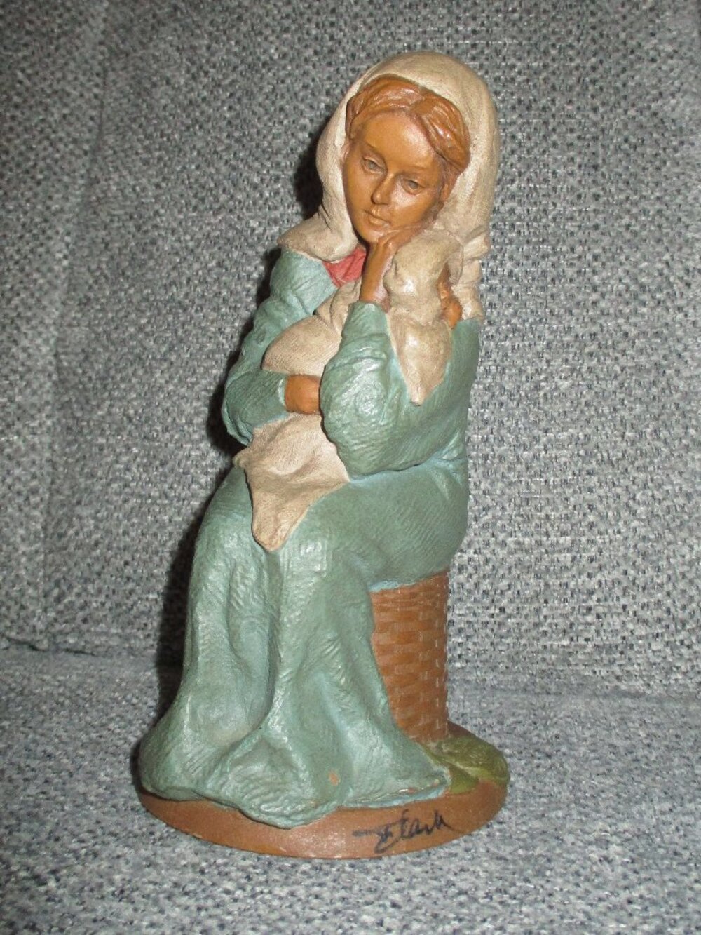 Vintage Tom Clark 1986 Mary II Nativity Figurine Baby Jesus Signed